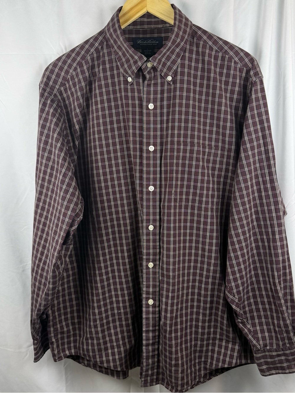 Brooks Brothers Men’s Large Plaid 100% Cotton Button Down Shirt